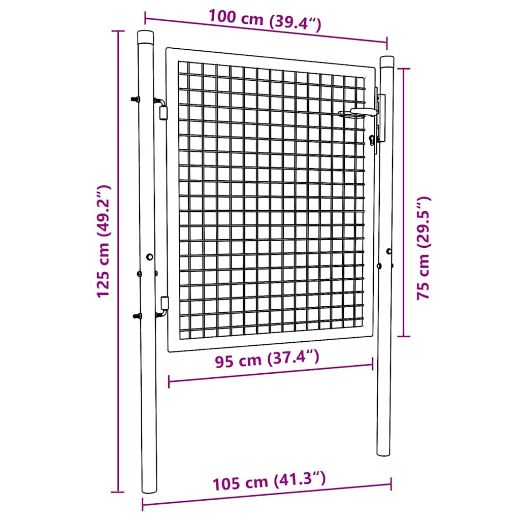 Poort 100x75 cm staal groen