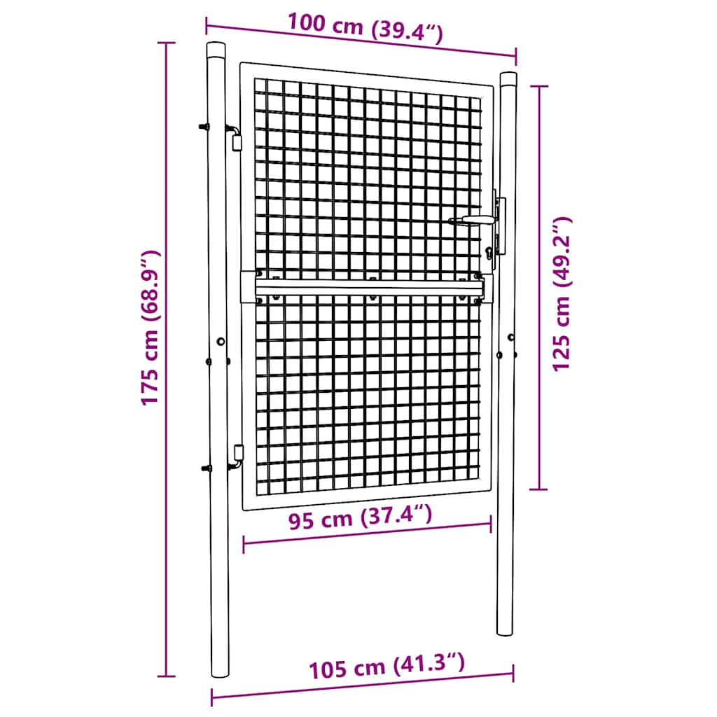 Poort 100x125 cm staal groen