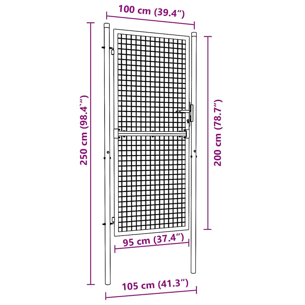 Poort 100x200 cm staal groen