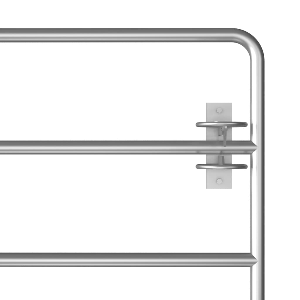 Poort met 5 stangen (115-300)x90 cm staal zilverkleurig