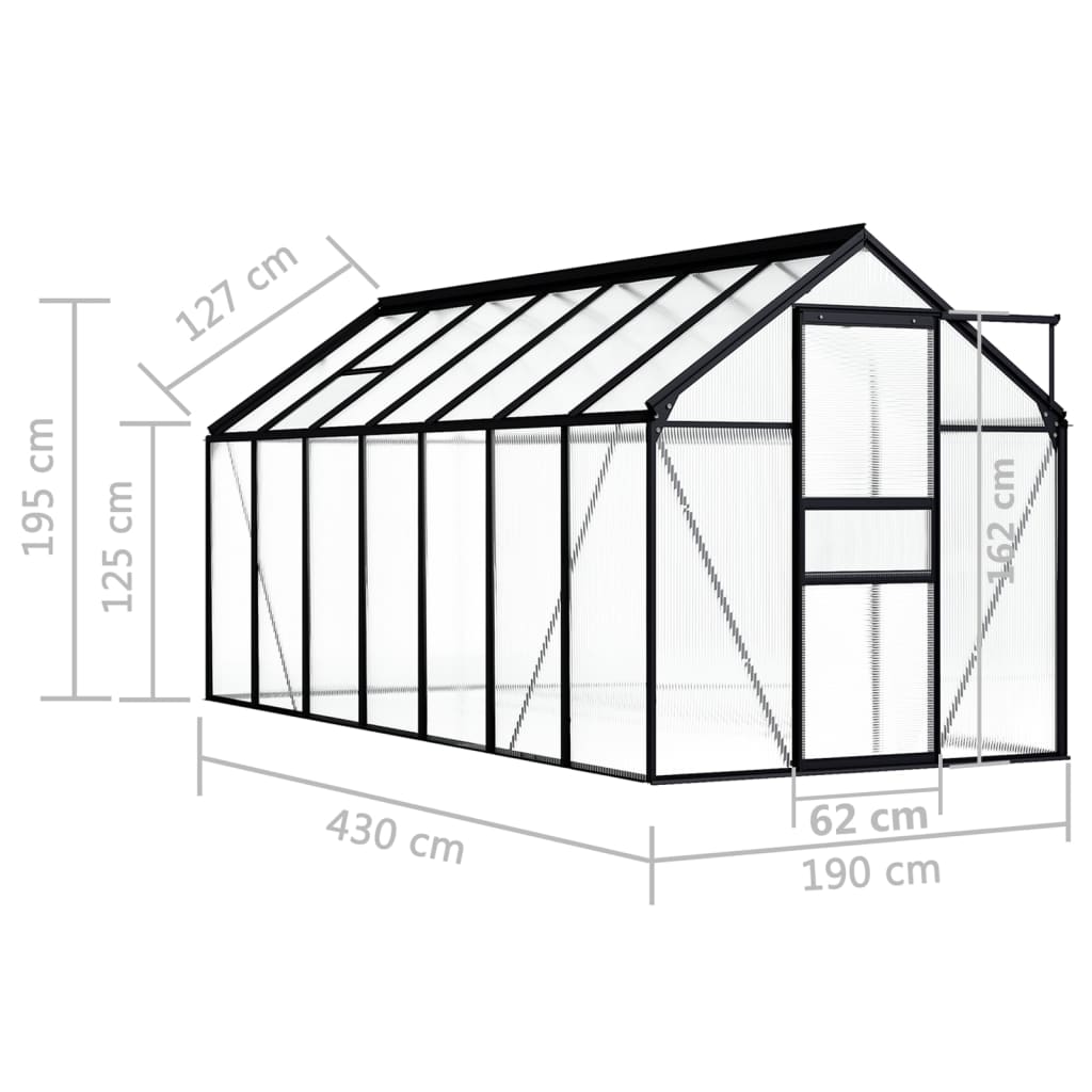 Tuinkas 8,17 m³ aluminium antracietkleurig