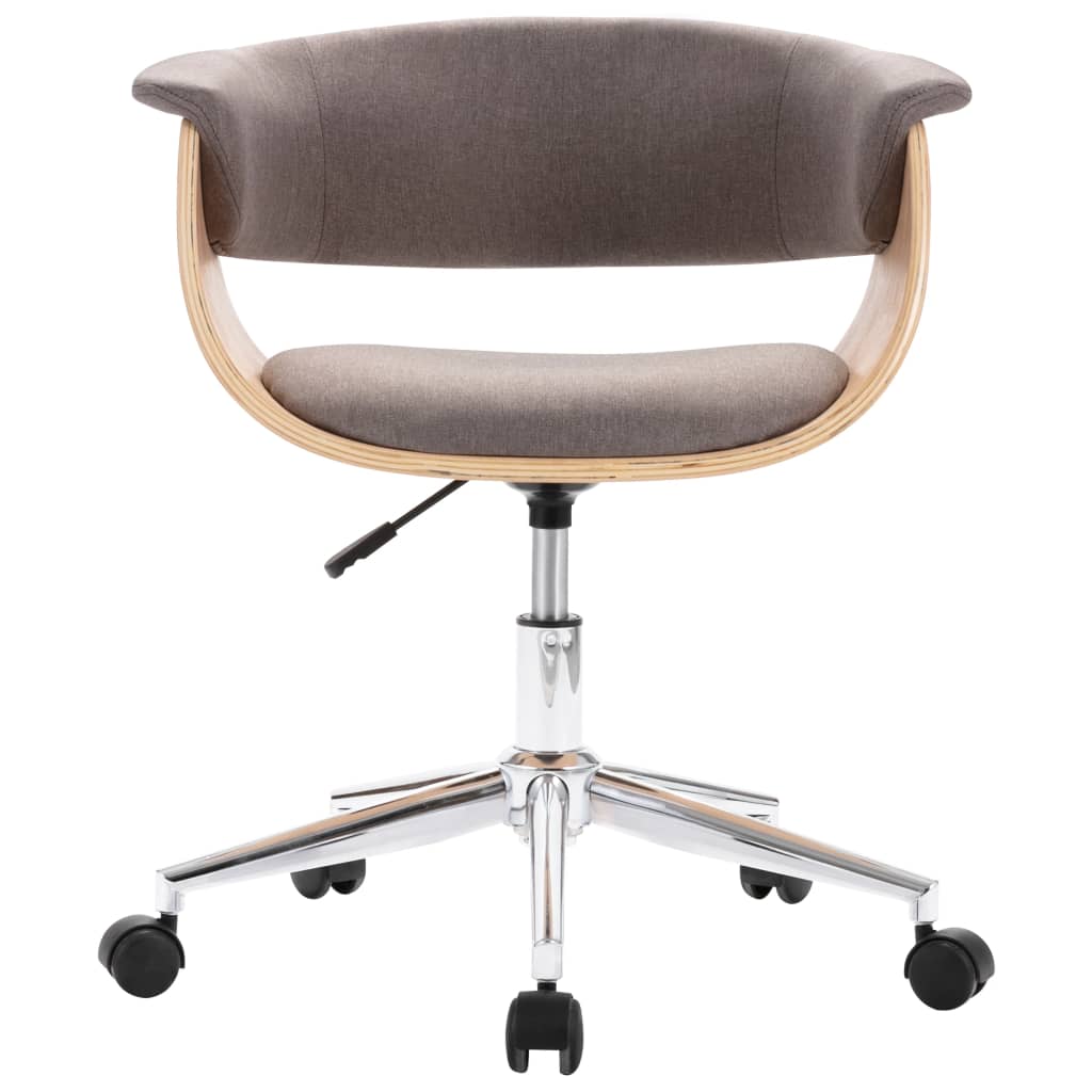 Eetkamerstoelen draaibaar 2 st stof taupe