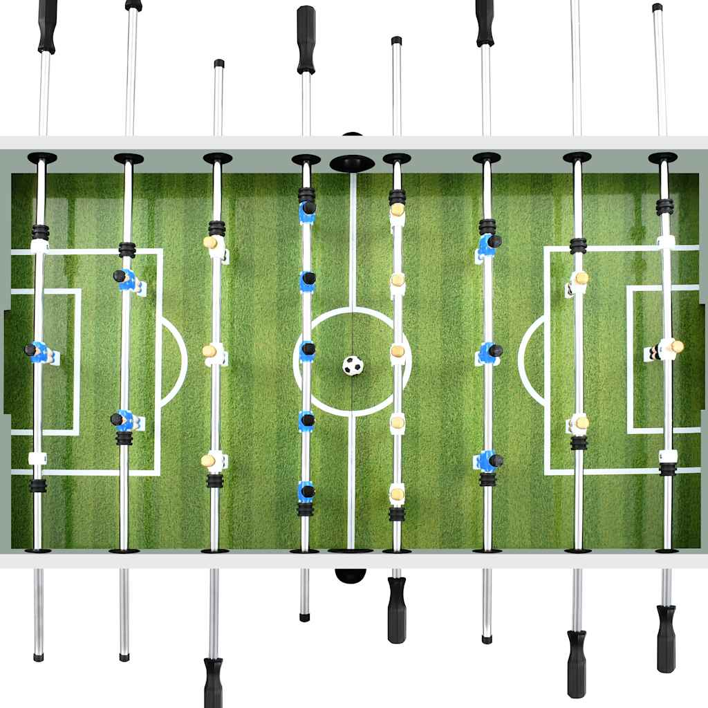 Voetbaltafel 60 kg 140x74,5x87,5 cm staal wit