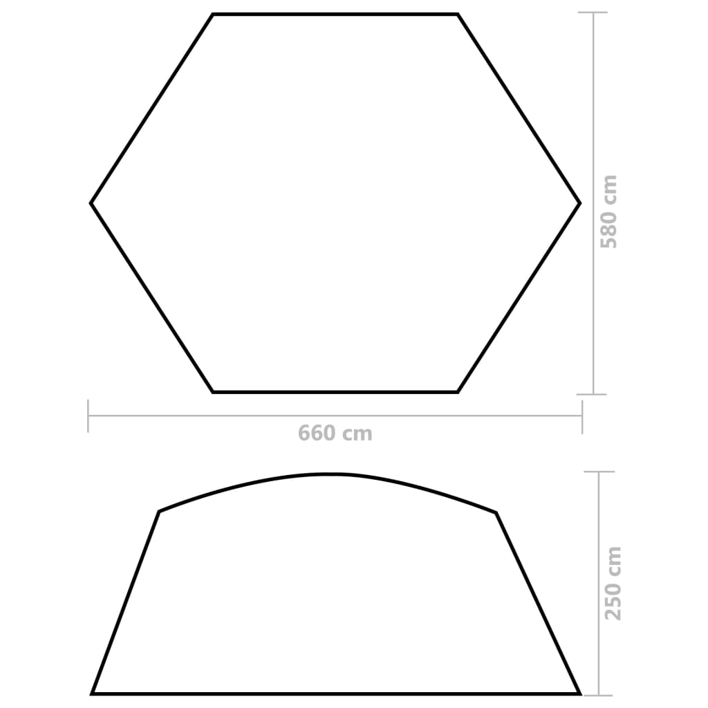 Zwembadtent 660x580x250 cm stof camouflage