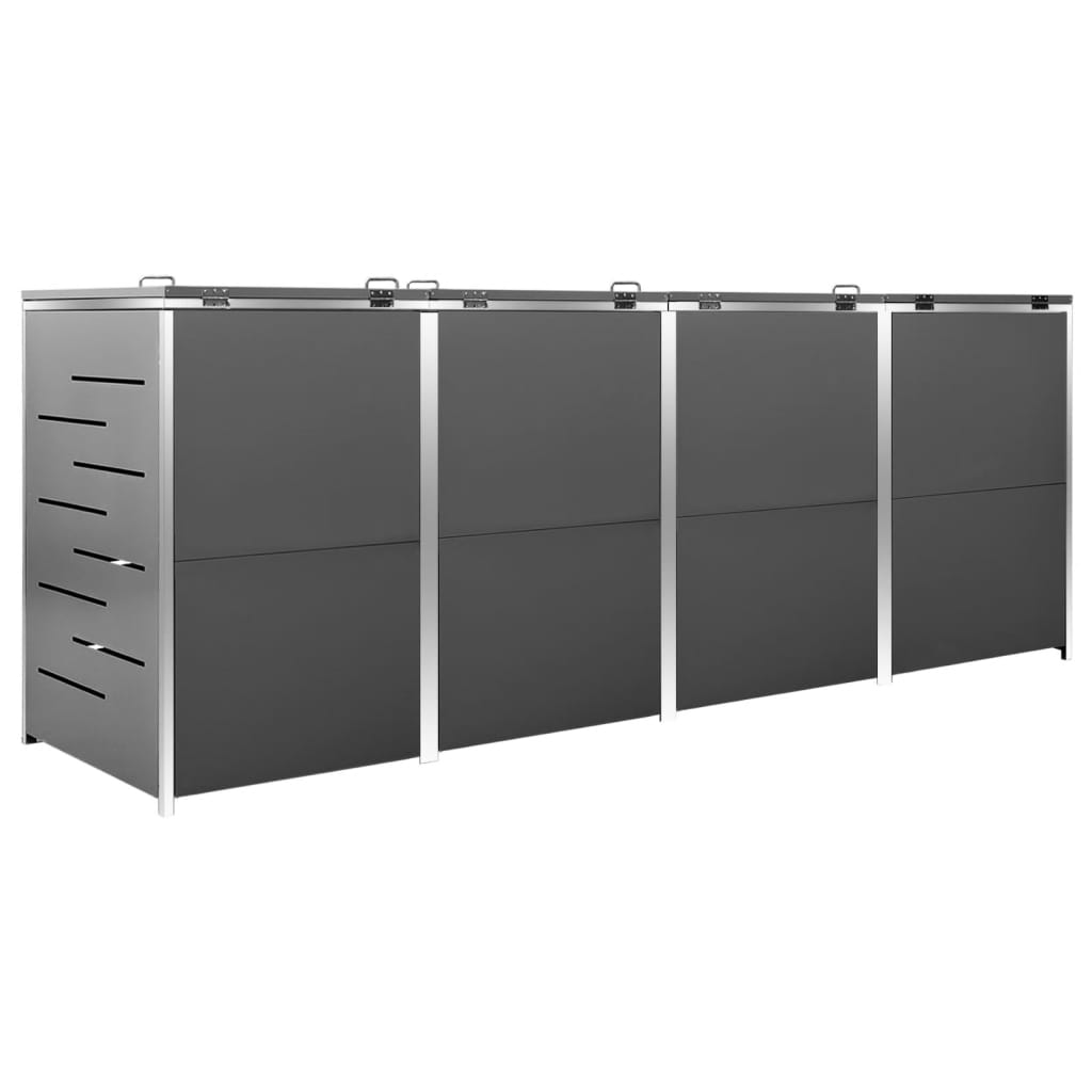 Containerberging vierdubbel 276,5x77,5x112,5 cm roestvrij staal