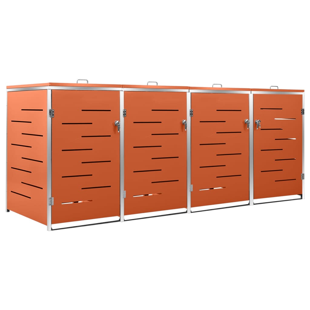 Containerberging vierdubbel 276,5x77,5x112,5 cm roestvrij staal