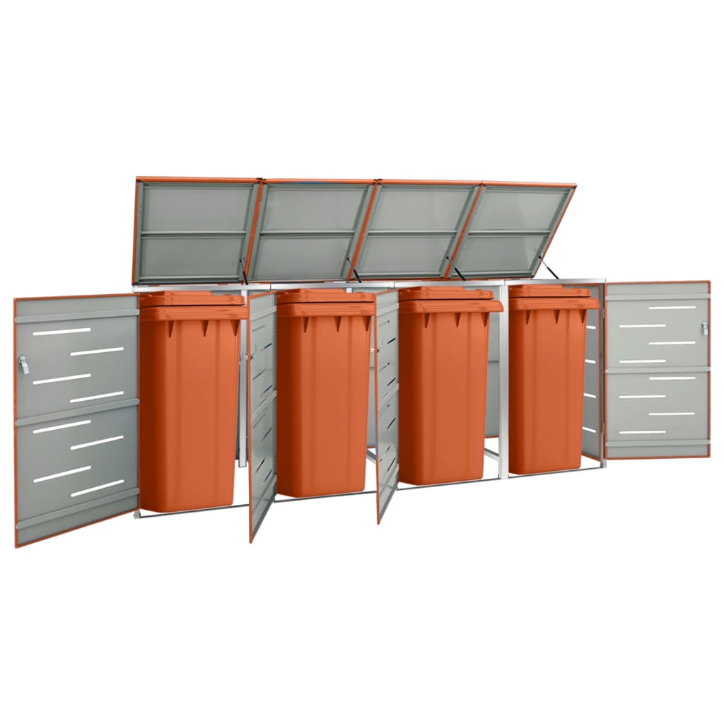 Containerberging vierdubbel 276,5x77,5x112,5 cm roestvrij staal