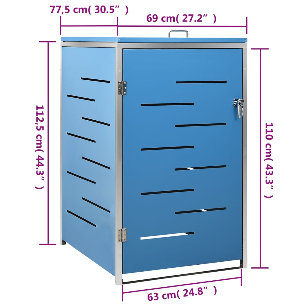 Containerberging enkel 69x77,5x112,5 cm roestvrij staal