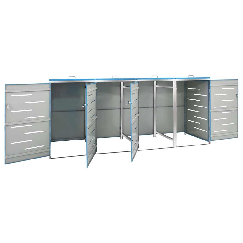 Containerberging vierdubbel 276,5x77,5x112,5 cm roestvrij staal