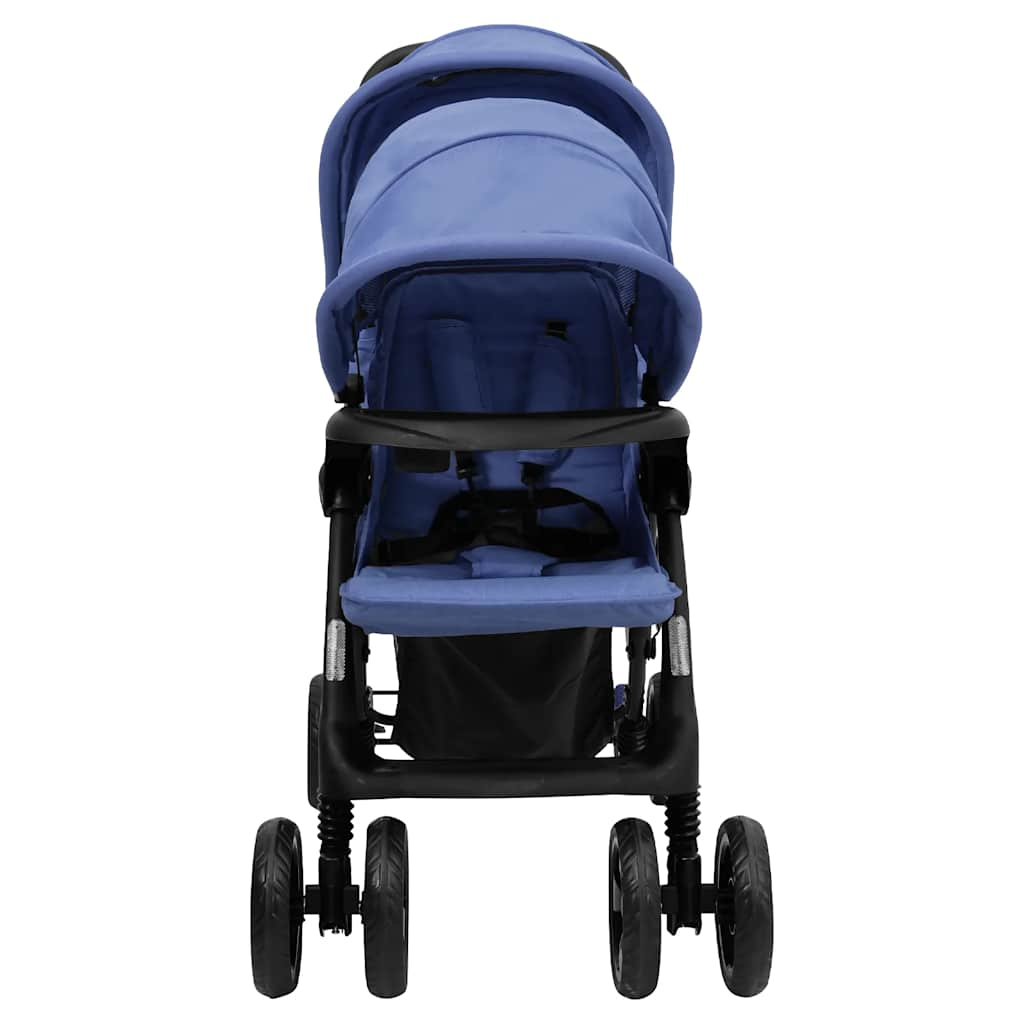 Tweelingkinderwagen tandem staal marineblauw