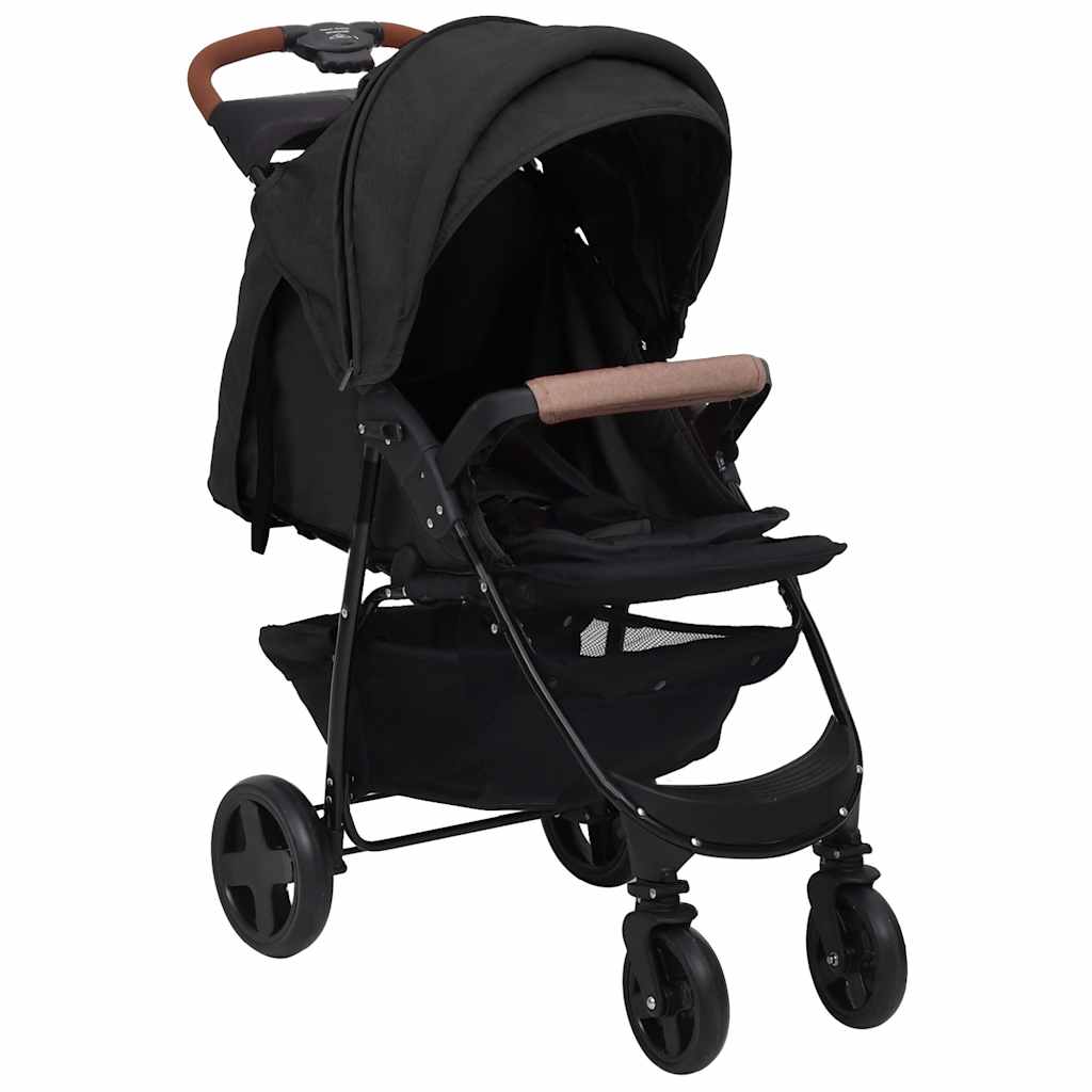 Kinderwagen 2-in-1 staal antracietkleurig