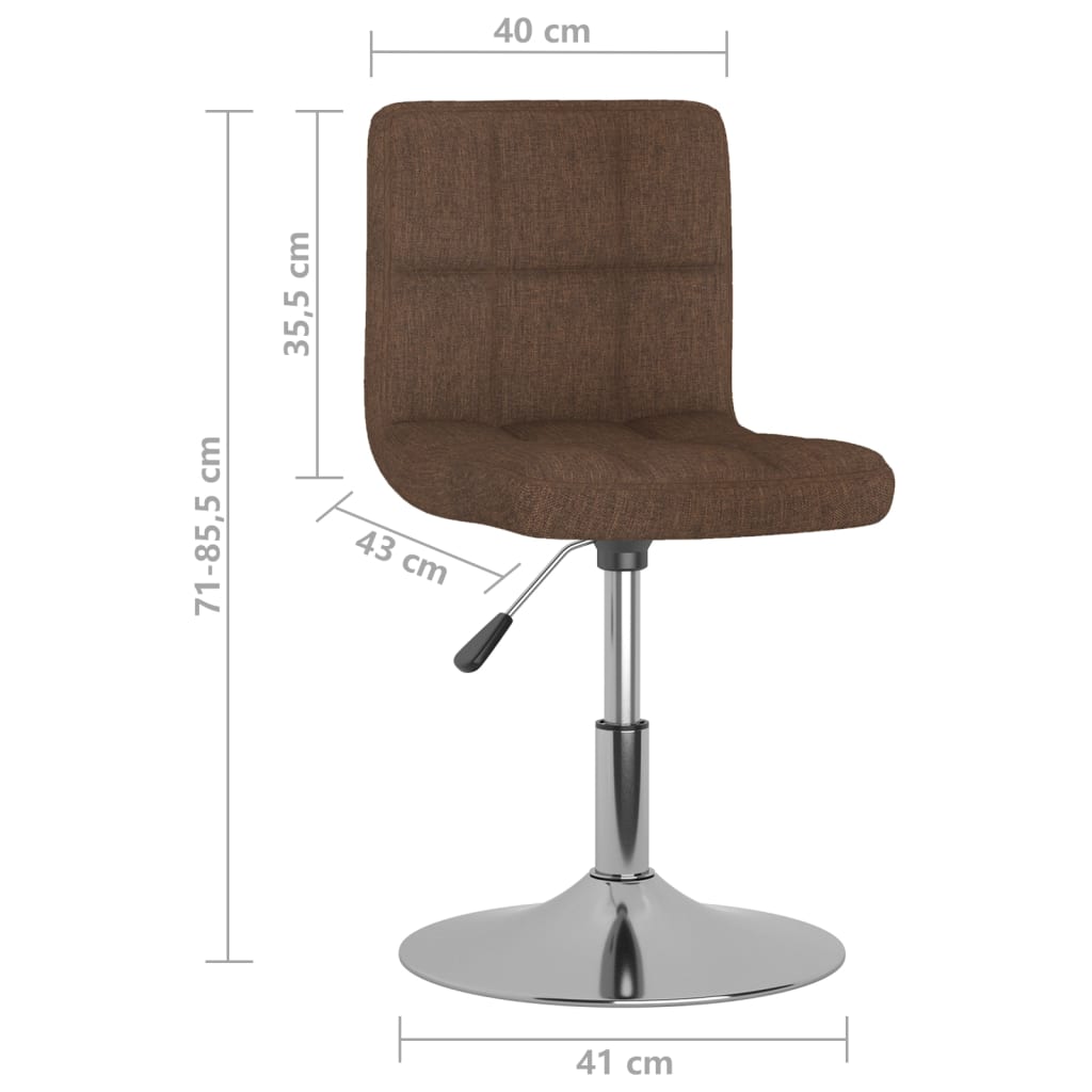 Eetkamerstoelen draaibaar 2 st stof bruin