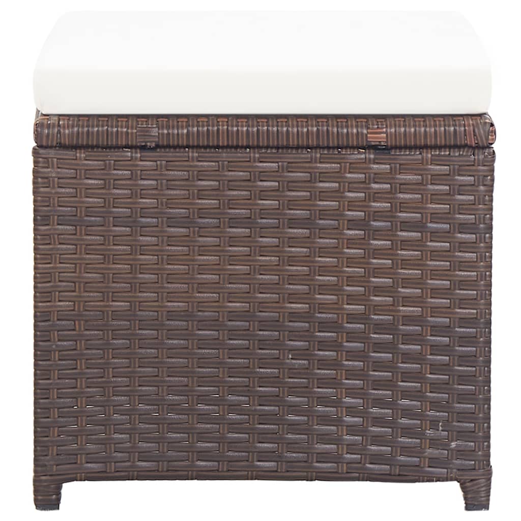 Tuinkrukken 4 st met kussens poly rattan bruin