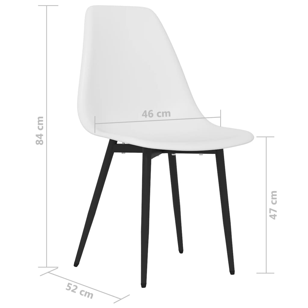 Eetkamerstoelen 6 st PP wit