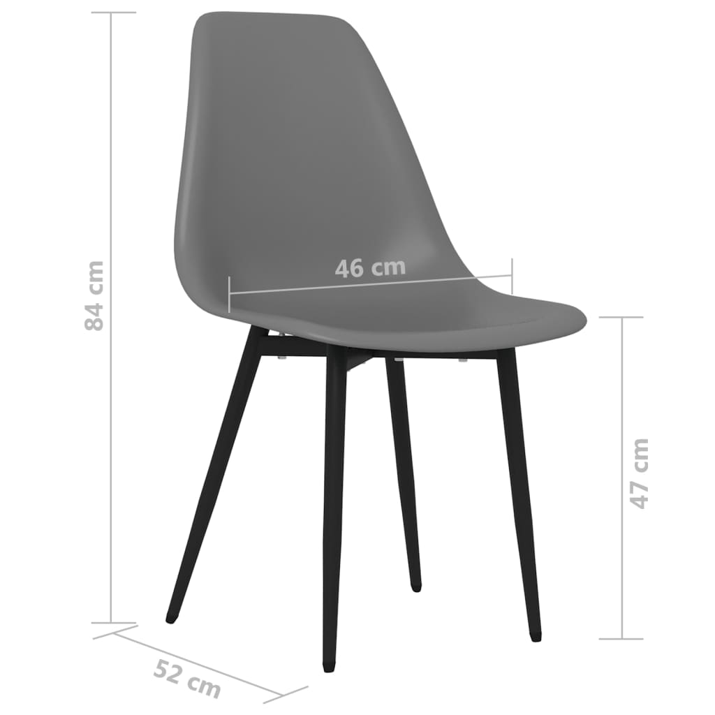 Eetkamerstoelen 6 st PP grijs