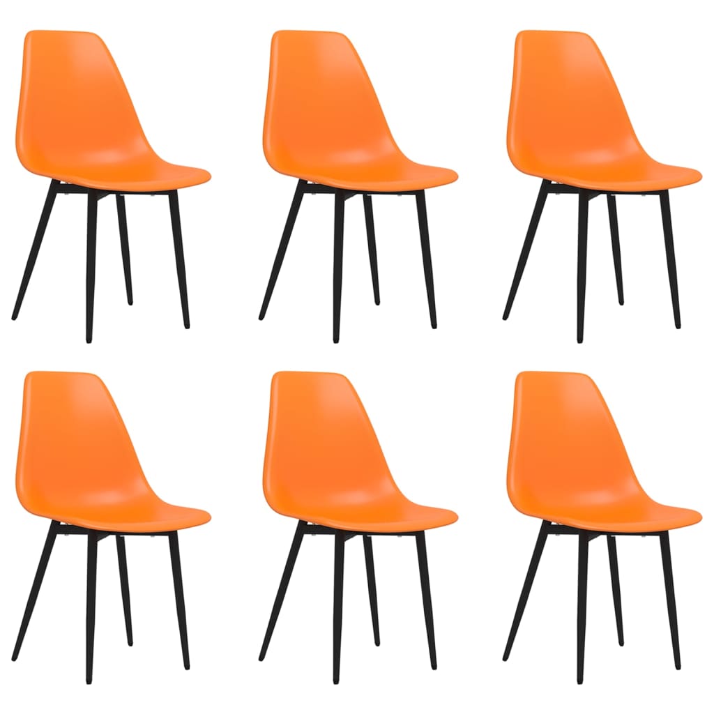 Eetkamerstoelen 6 st PP oranje