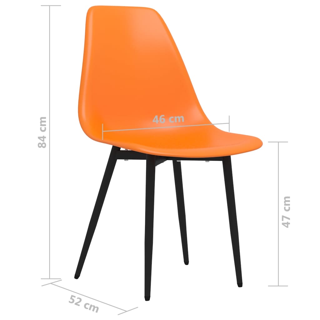 Eetkamerstoelen 6 st PP oranje