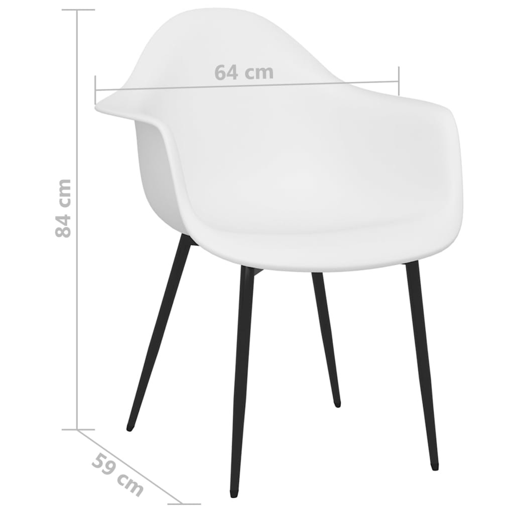 Eetkamerstoelen 6 st PP wit