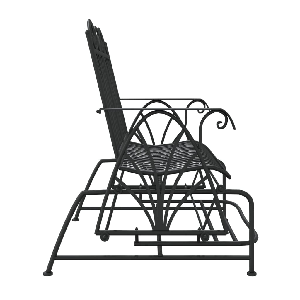 Schommelbank 2-zits 114 cm staal zwart