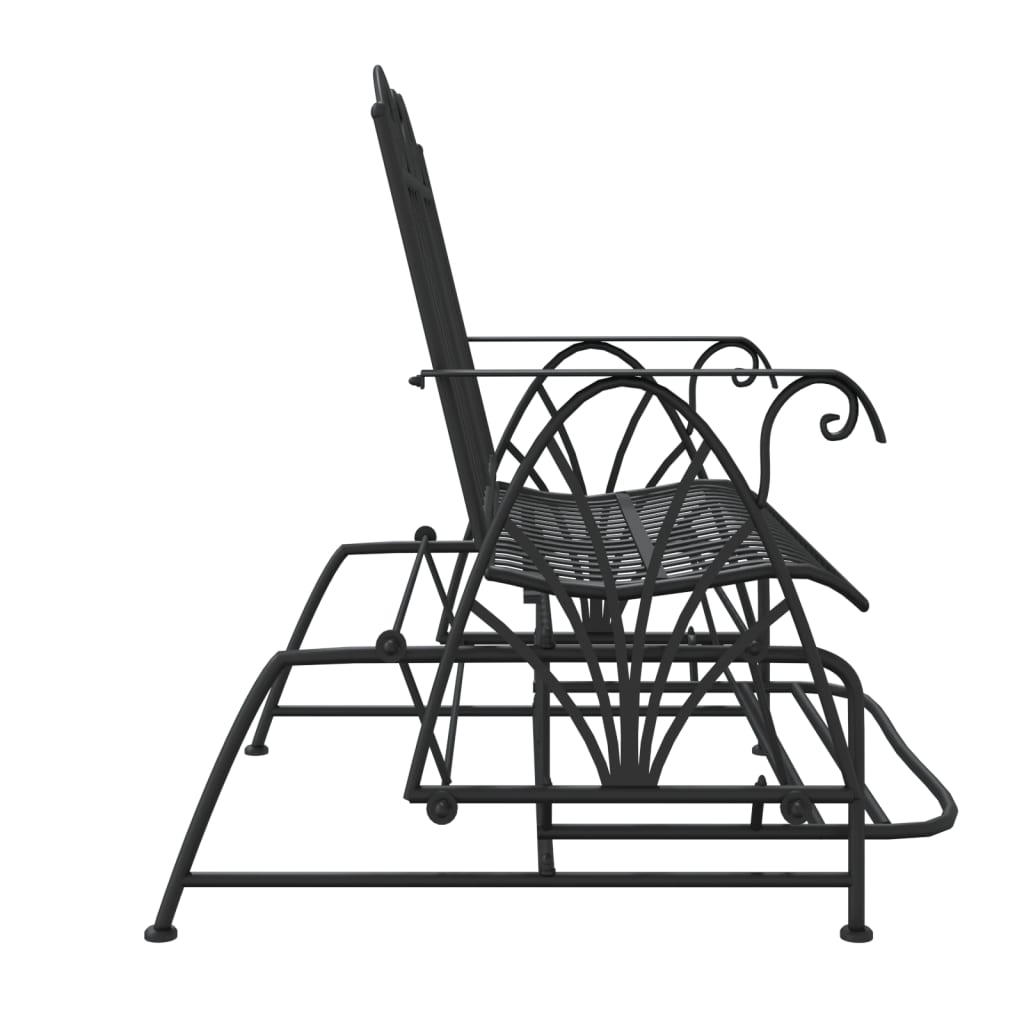 Schommelbank 2-zits 114 cm staal zwart