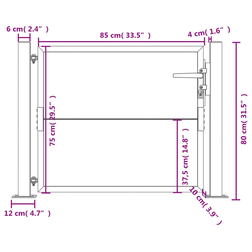 Poort 105x80 cm cortenstaal