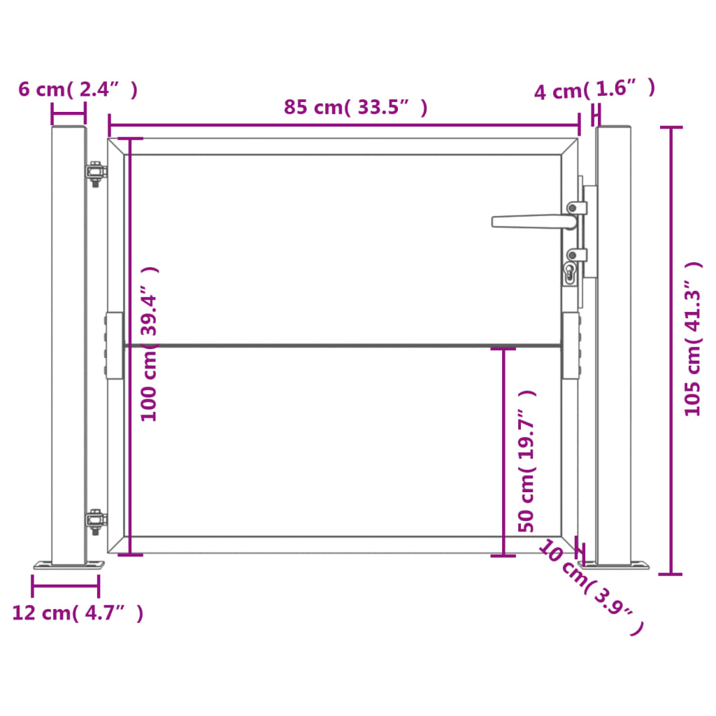 Poort 105x105 cm cortenstaal