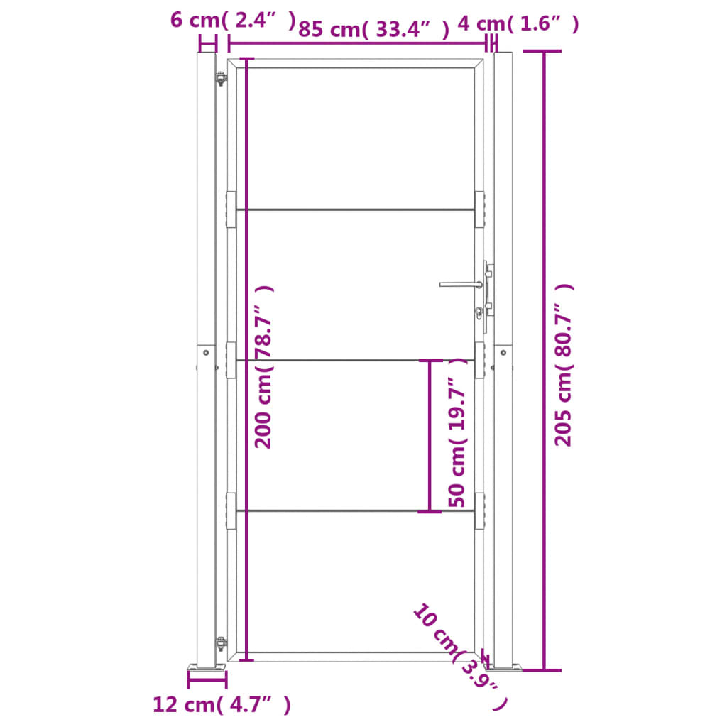 Poort 105x205 cm cortenstaal