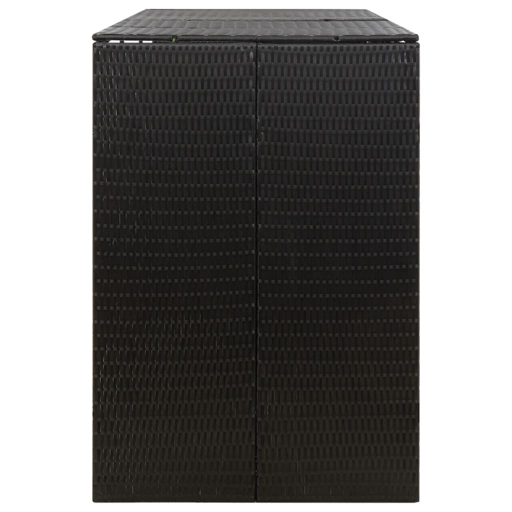 Containerberging driedubbel 207x80x117 cm poly rattan zwart