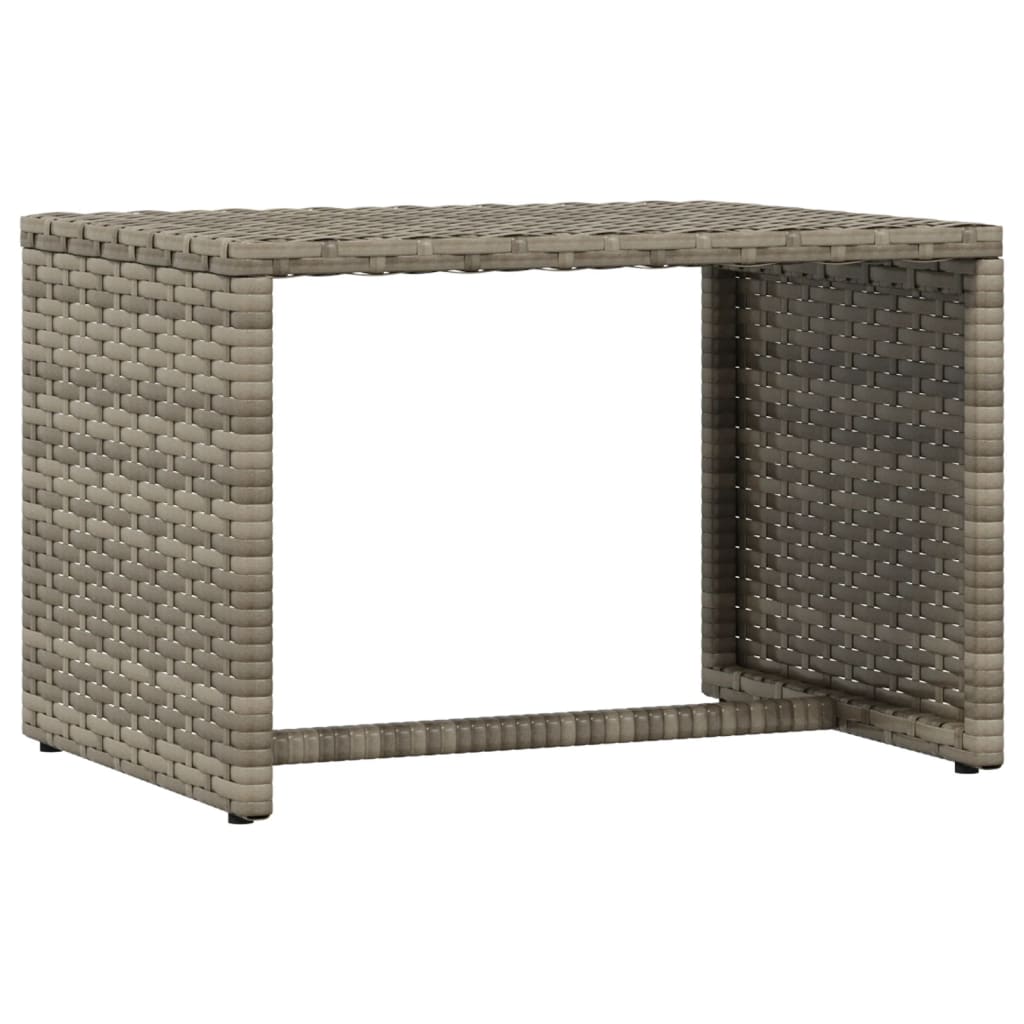 Ligbedden 2 st met tafel poly rattan grijs