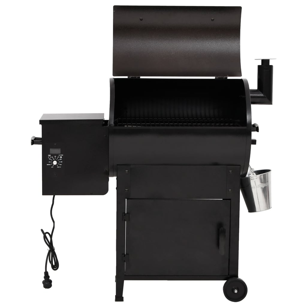 Pelletbarbecue met schoorsteen 104 cm ijzer zwart