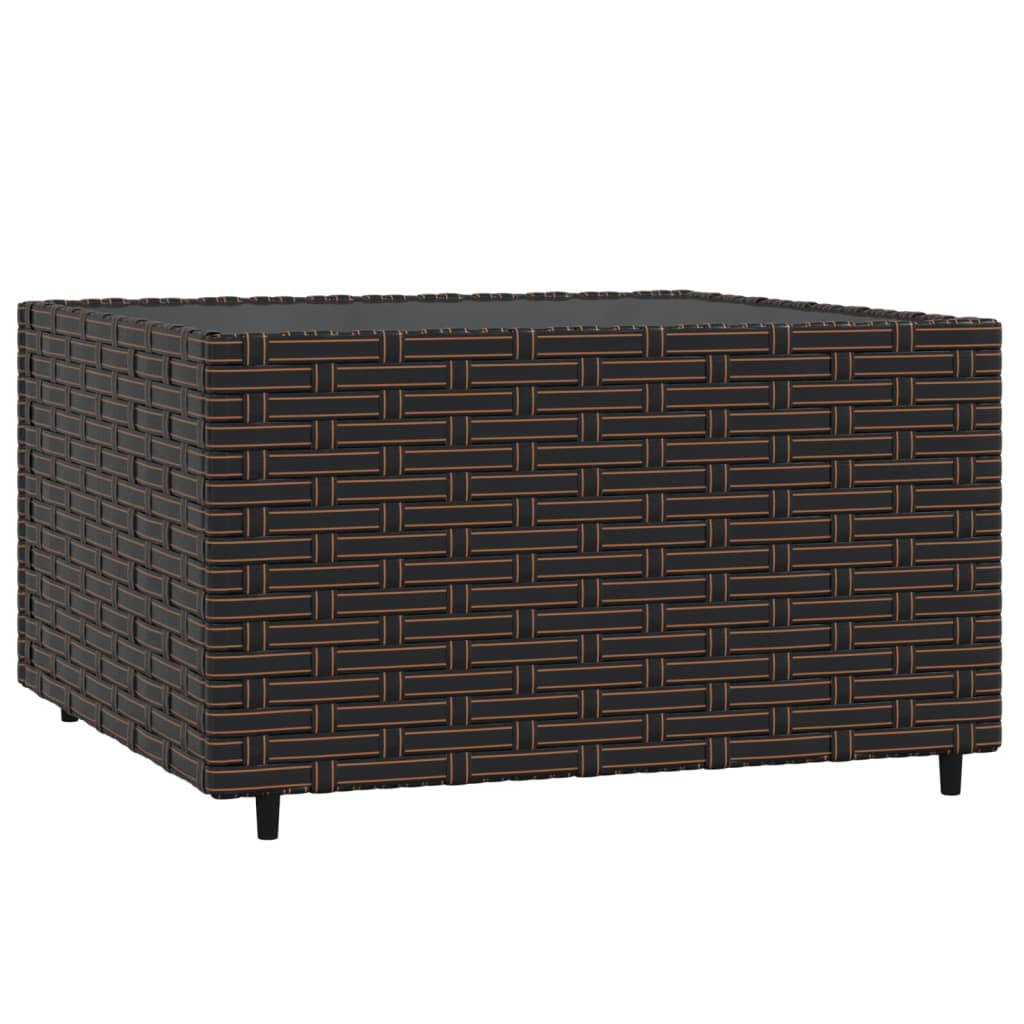 4-delige Loungeset met kussens poly rattan bruin