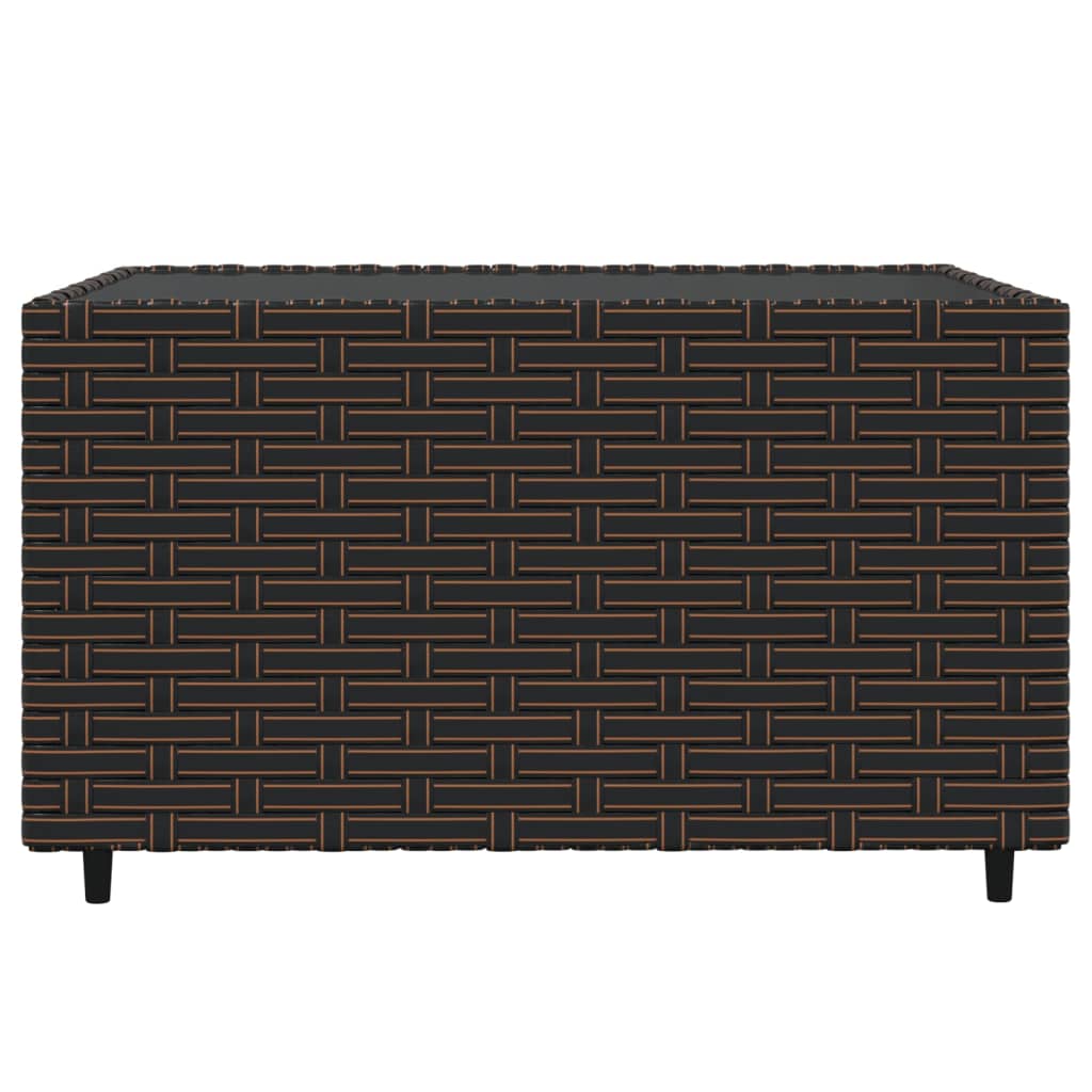 4-delige Loungeset met kussens poly rattan bruin