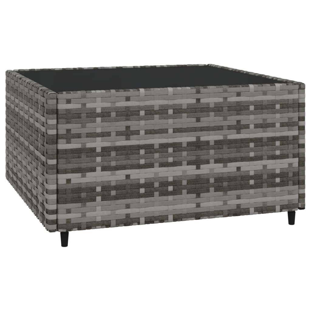 4-delige Loungeset met kussens poly rattan grijs