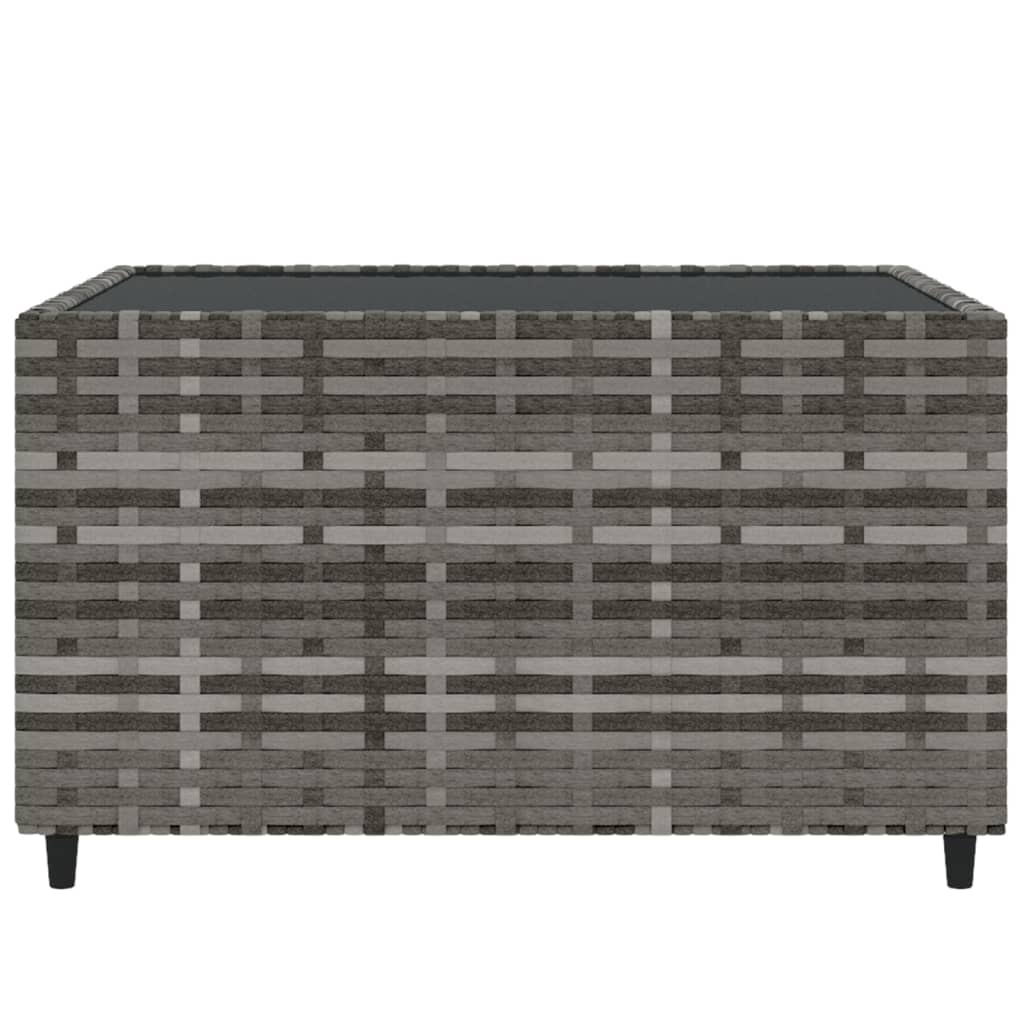 4-delige Loungeset met kussens poly rattan grijs