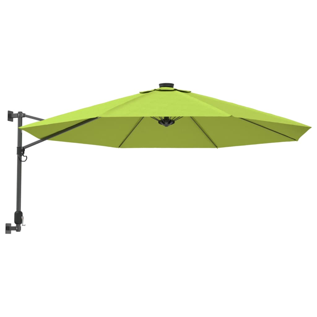 Wandparasol met LEDs 290 cm appelgroen