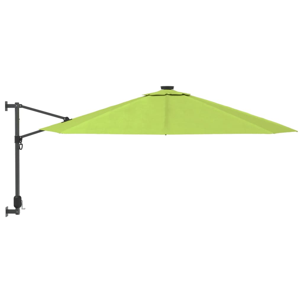 Wandparasol met LEDs 290 cm appelgroen