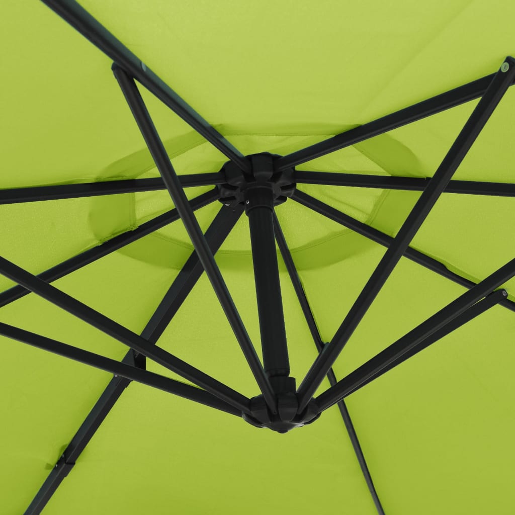 Wandparasol met LEDs 290 cm appelgroen