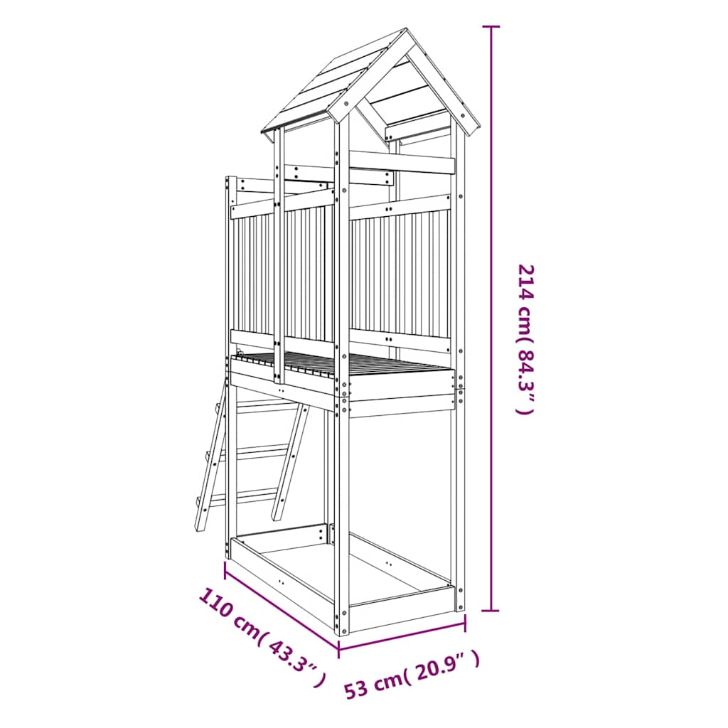 Speelhuis 53x110x214 cm geïmpregneerd grenenhout