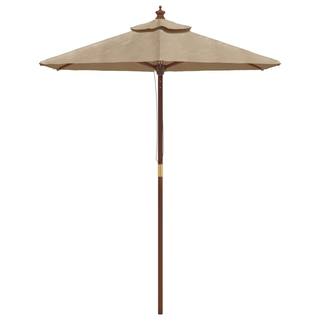 Parasol met houten paal 196x231 cm taupe