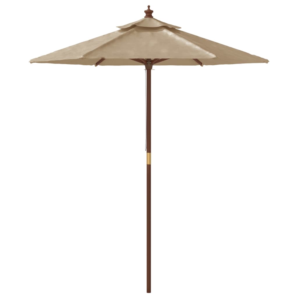 Parasol met houten paal 196x231 cm taupe