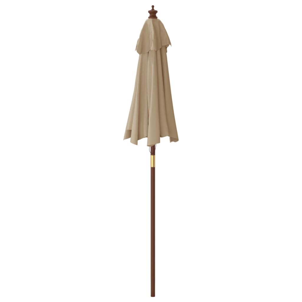 Parasol met houten paal 196x231 cm taupe