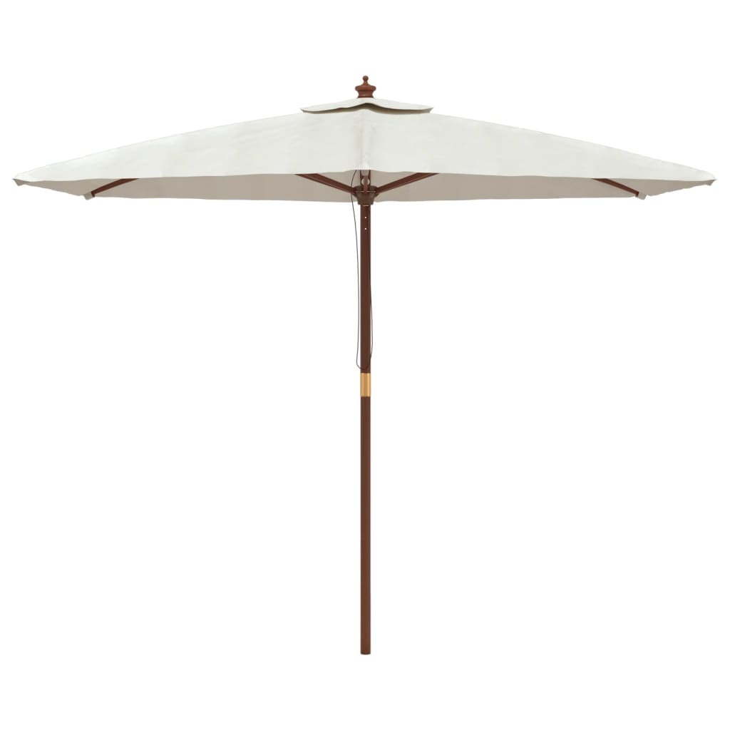 Parasol met houten paal 299x240 cm zandkleurig