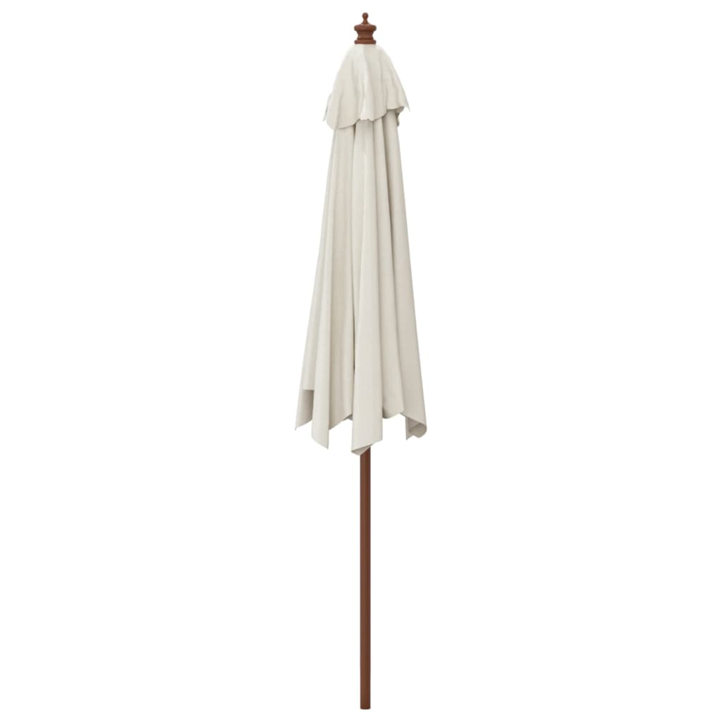 Parasol met houten paal 299x240 cm zandkleurig