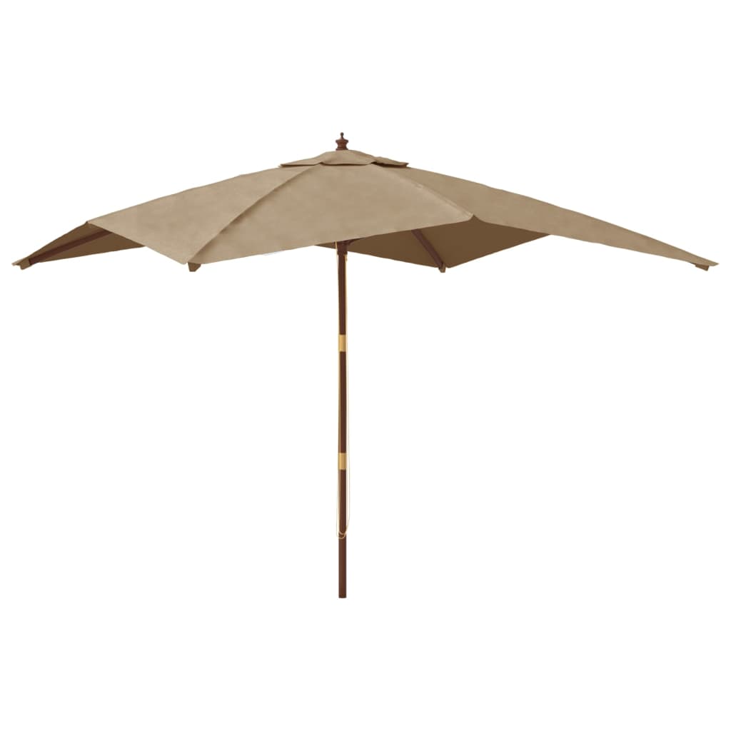 Parasol met houten paal 300x300x273 cm taupe