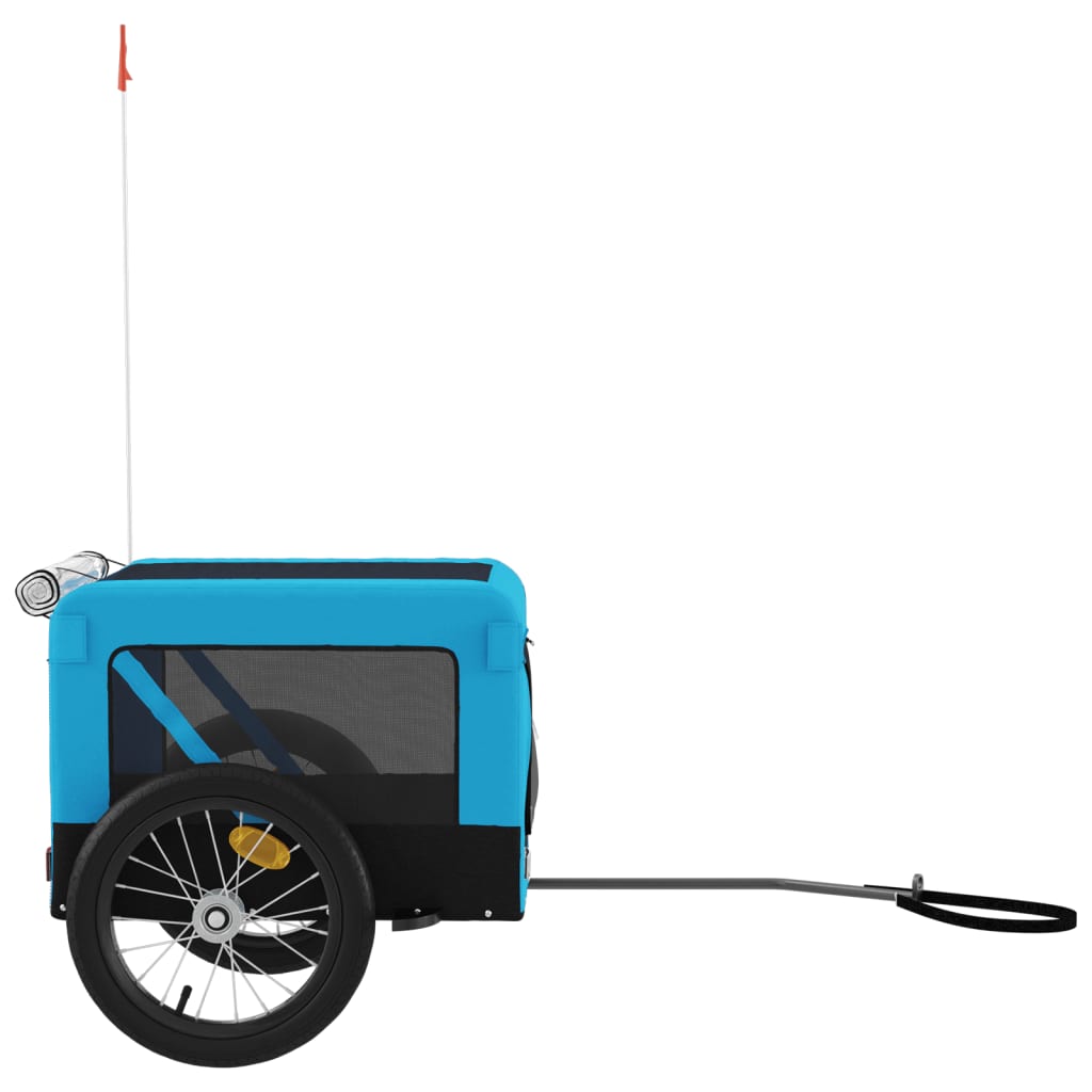 Hondenfietstrailer oxford stof en ijzer blauw en zwart