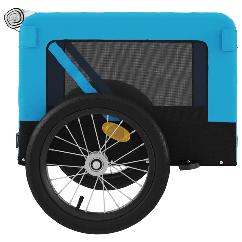 Hondenfietstrailer oxford stof en ijzer blauw en zwart