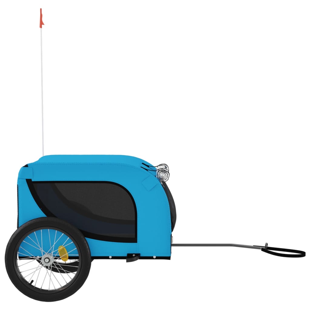 Hondenfietstrailer oxford stof en ijzer blauw en zwart