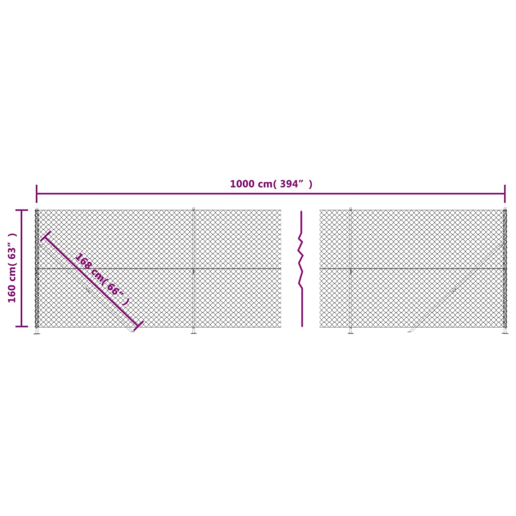 Gaashek met flens 1,6x10 m zilverkleurig