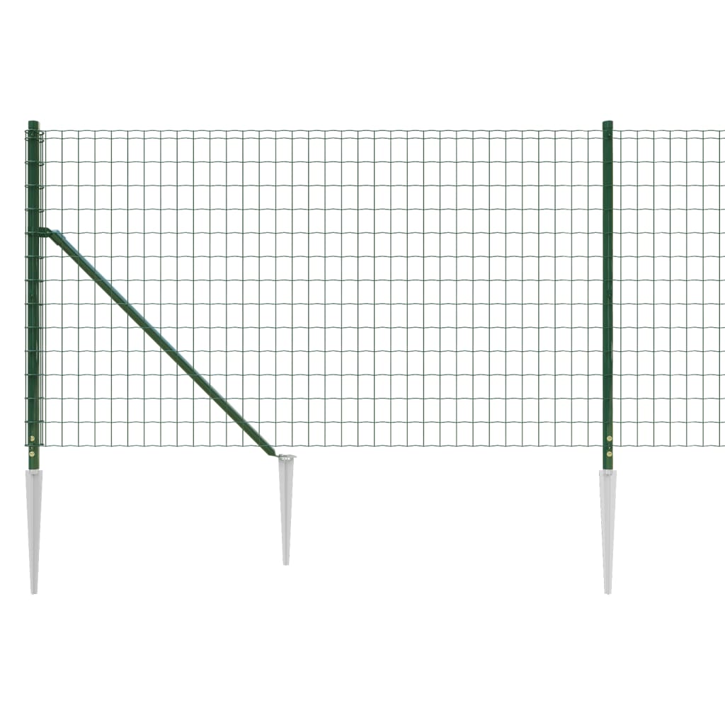 Draadgaashek met grondankers 1,1x10 m groen