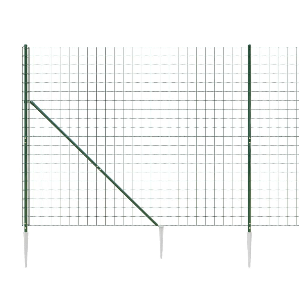 Draadgaashek met grondankers 1,4x10 m groen